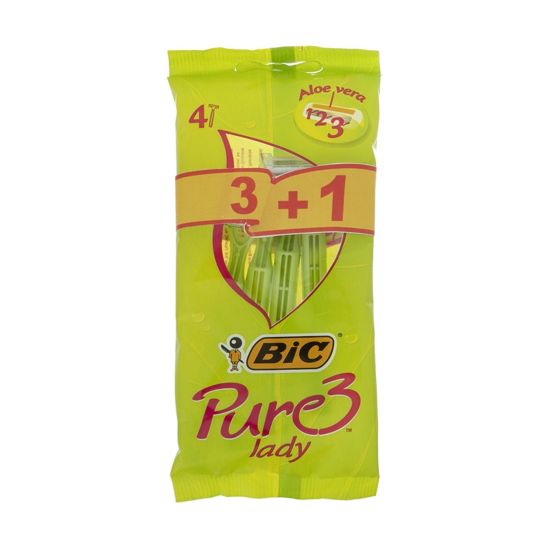 ژیلت بیک 3تیغه زنانه مدل PURE LADY پورلیدی بسته 4 عددی 11جدید