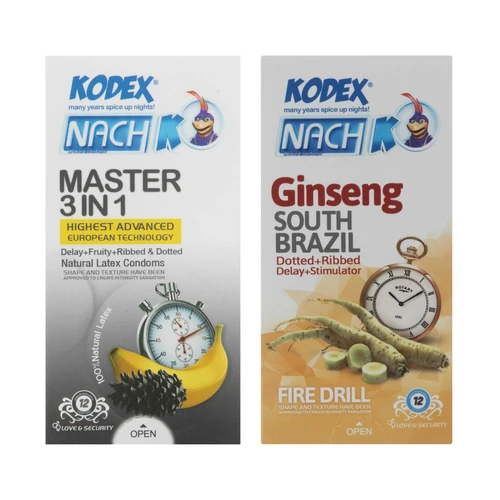 کاندوم کدکس مدل Master 3 In 1 Ginseng مجموعه 2 عددی