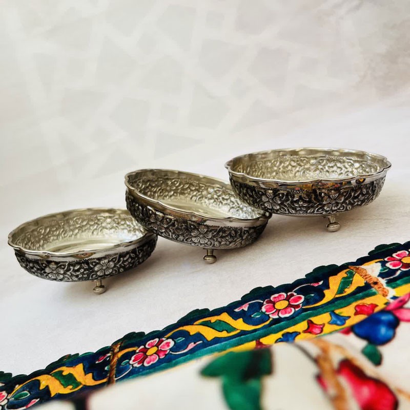 پیاله آجیل خوری مسی کد ZH321.21 مجموعه 6 عددی صبا مس زنجان