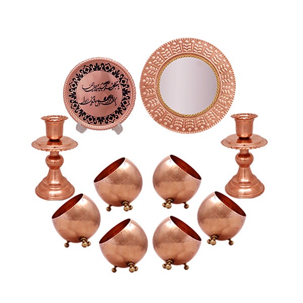  ست 10 تکه هفت سین مسی کد ZH223.11 صبا مس زنجان