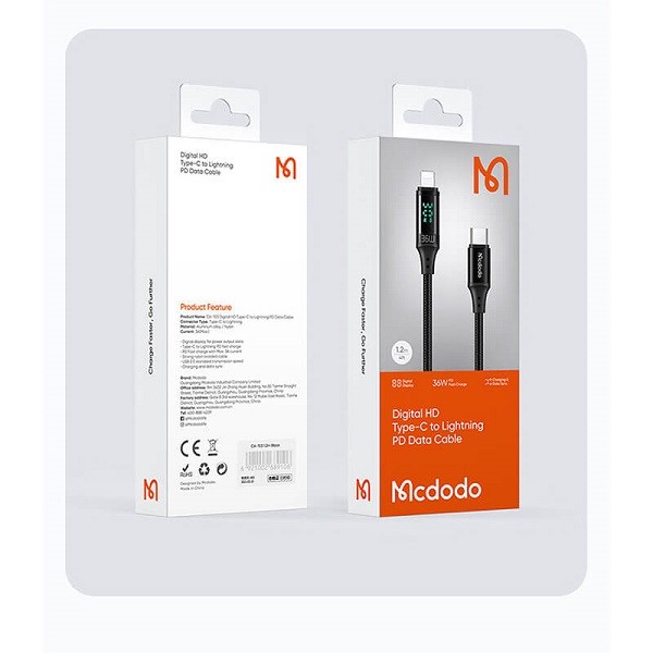 کابل تایپ سی به لایتنینگ مک دودو مدل CA-1030 طول 1.2 مترجدید
