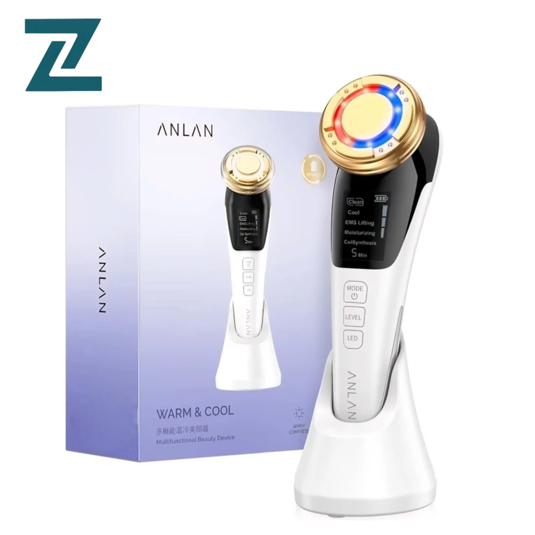 ماساژور صورت ANLAN با روکش طلای 24 عیار جوان سازی پوست، ضدچروک و ضدپیریجدید
