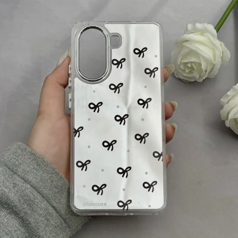 قاب گوشی Poco X7 Pro شیائومی اورجینال فانتزی سخت آینه ای لنز کرومی ایربگ دار طرح پاپیون کیوت کد 122243