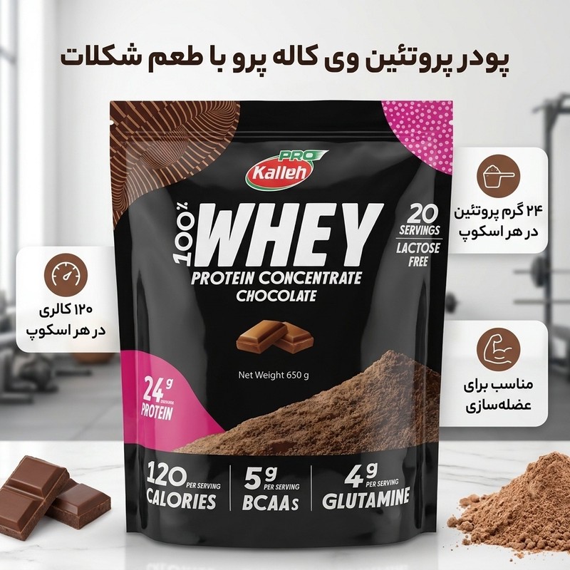 پودر پروتئین وی با طعم شکلات کاله پرو - 650 گرمجدید