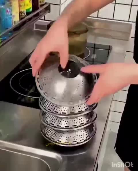 سبد استیل بخارپز چند منظوره تاشو