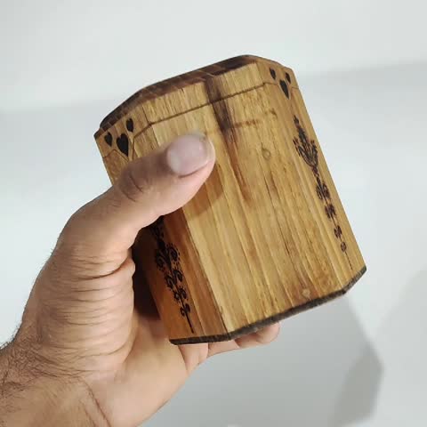جعبه جواهرات چوبی ده سانتی