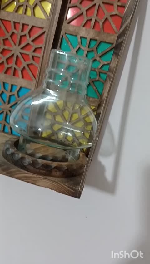 شلف دیواری جاشمعی چوبی گره چینی سایز 16 در 22