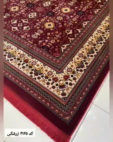 گلیم فرش پرزدار(گبه) 12متری کلکسیون بلوچی زرشکی کد4145