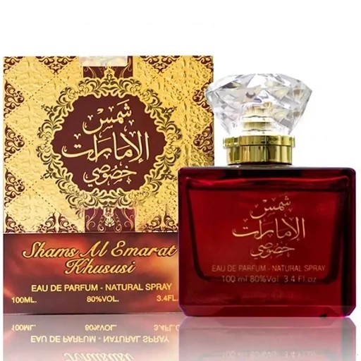 عطر ادکلن شمس الامارات خصوصی برند ارض الزعفران 100 میل همراہ با اسپری