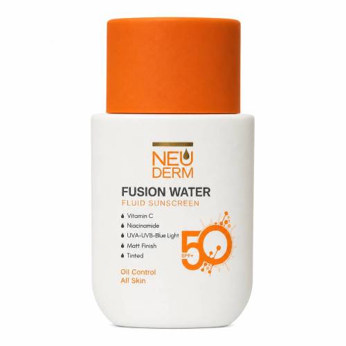 فلوئید ضد آفتاب SPF50 فیوژن واتر رنگی طبیعی 50 میل نئودرم