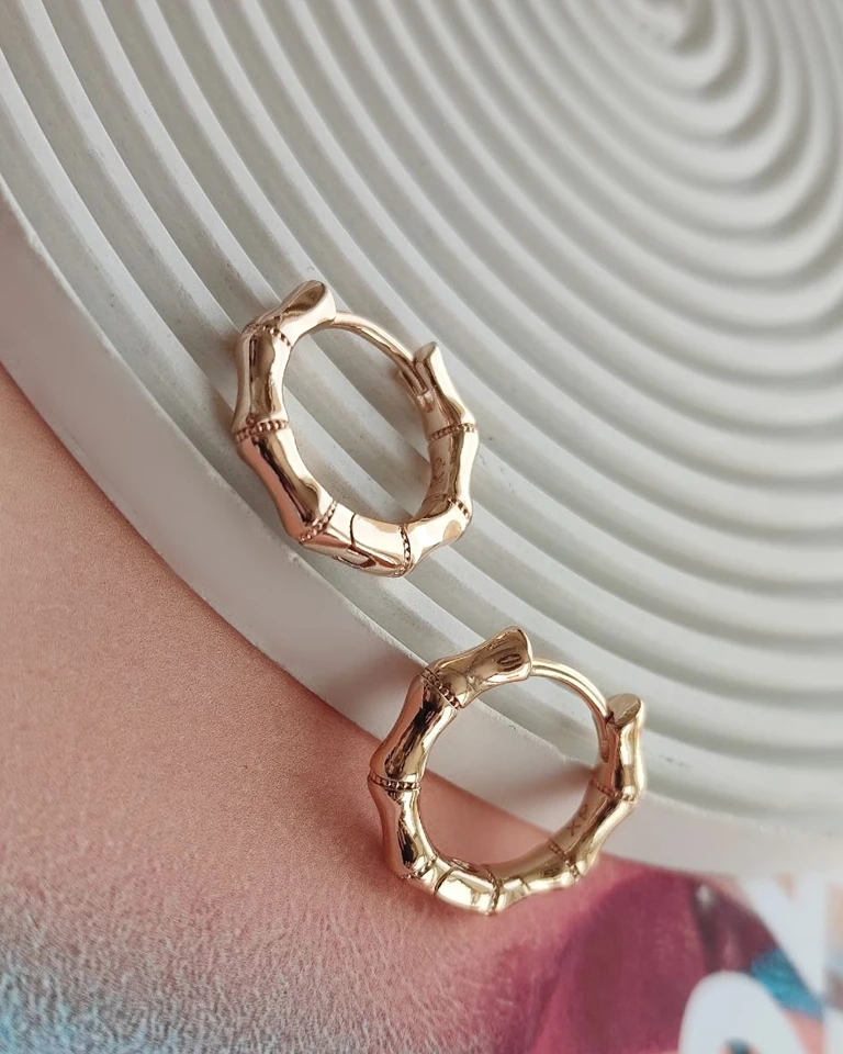 گوشواره حلقه ای طرح بامبو ژوپینگ