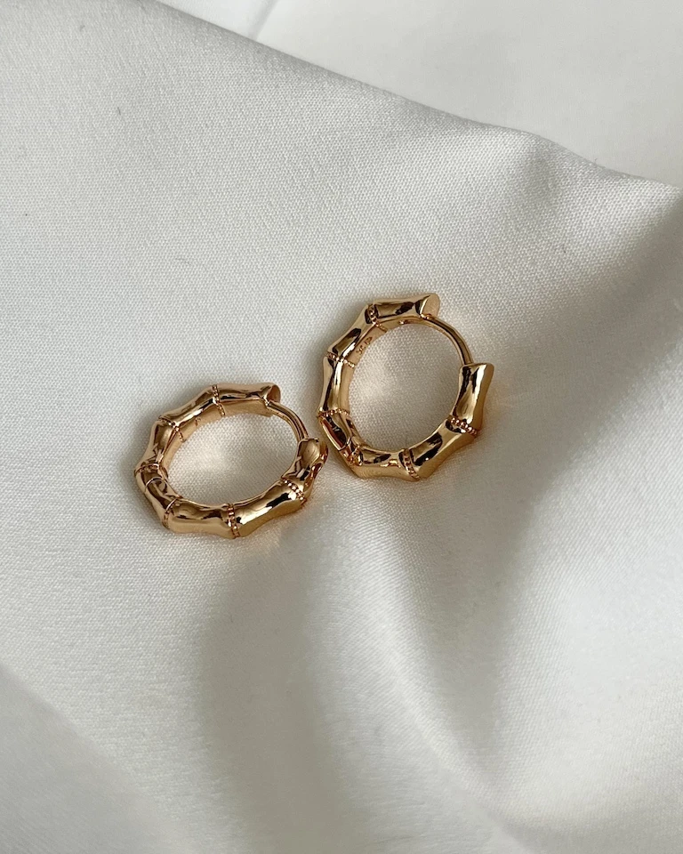 گوشواره حلقه ای طرح بامبو ژوپینگ