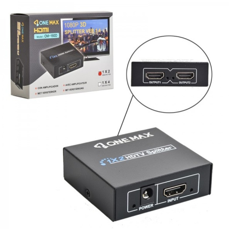 اسپلیتر 2*1 پورت HDMI وان مکس (ONE MAX) مدل OM-160Dجدید