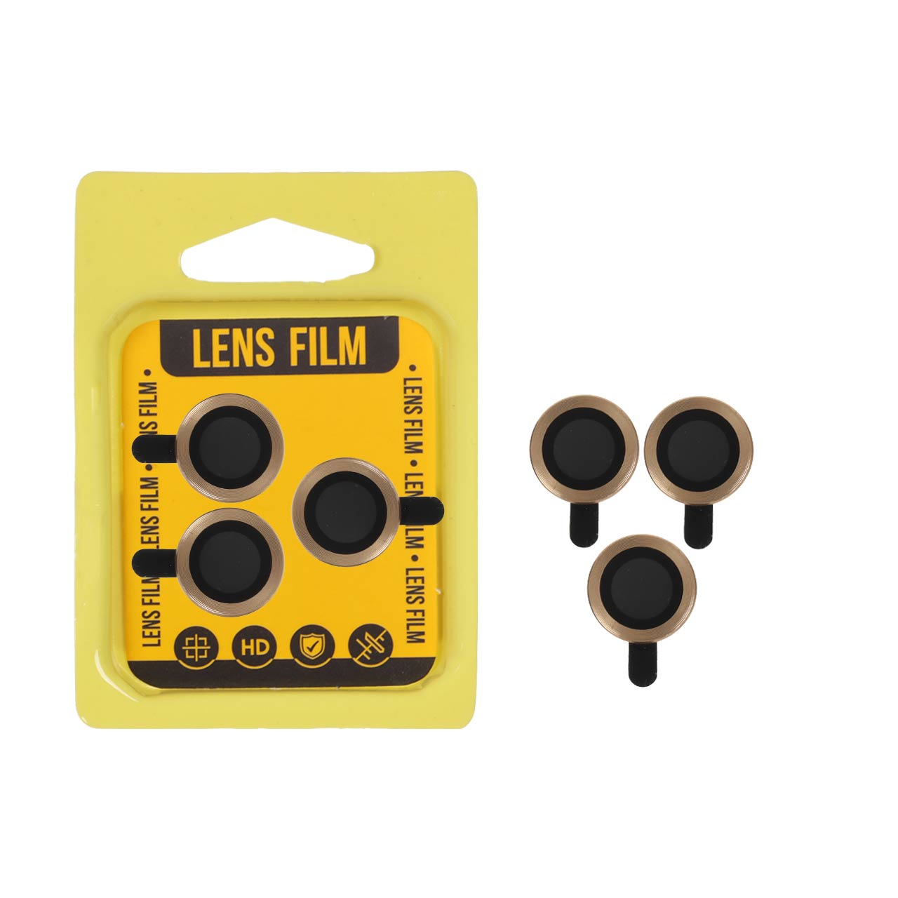 محافظ لنز رینگی اورجینال Apple iPhone 13 / 13 Mini / 12 Pro Max - طلایی (پک زرد)