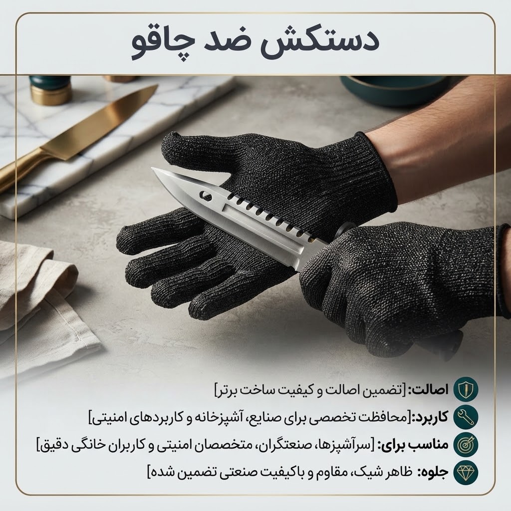 دستکش ضد چاقو باسلامجدید