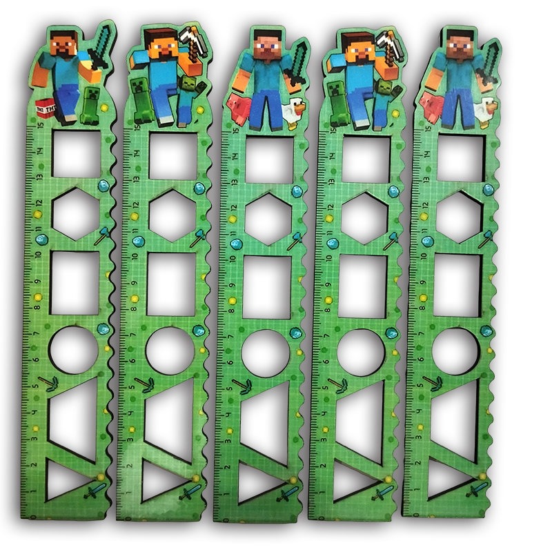 خطکش ماینکرافت چوبی چاپی جایزه مدارسجدید
