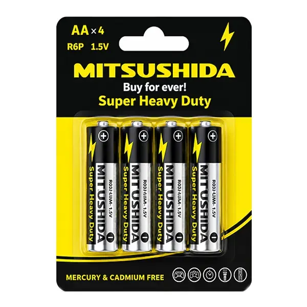 باتری قلمی میتسوشیدا (Mitsushida) مدل R6P - بسته ۴ عددیجدید