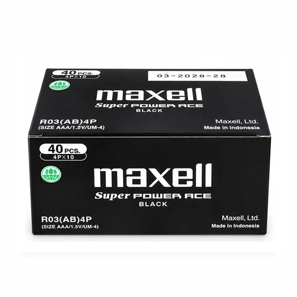 باتری نیم‌قلمی مکسل (Maxell) مدل Super Power Ace Black - بسته ۴ عددیجدید