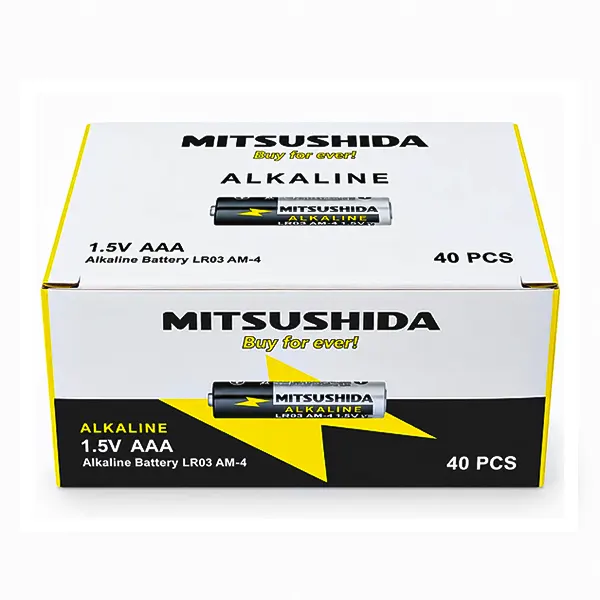 باتری نیم‌قلمی آلکالاین میتسوشیدا (Mitsushida) مدل LR03 بسته ۴ عددیجدید