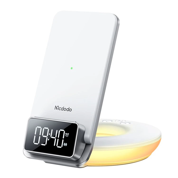 استند شارژر وایرلس و چراغ خواب رومیزی 15 وات مک دودو MCDODO CH-1610 Mg Series Multifunctional Desktop Wireless Charge...