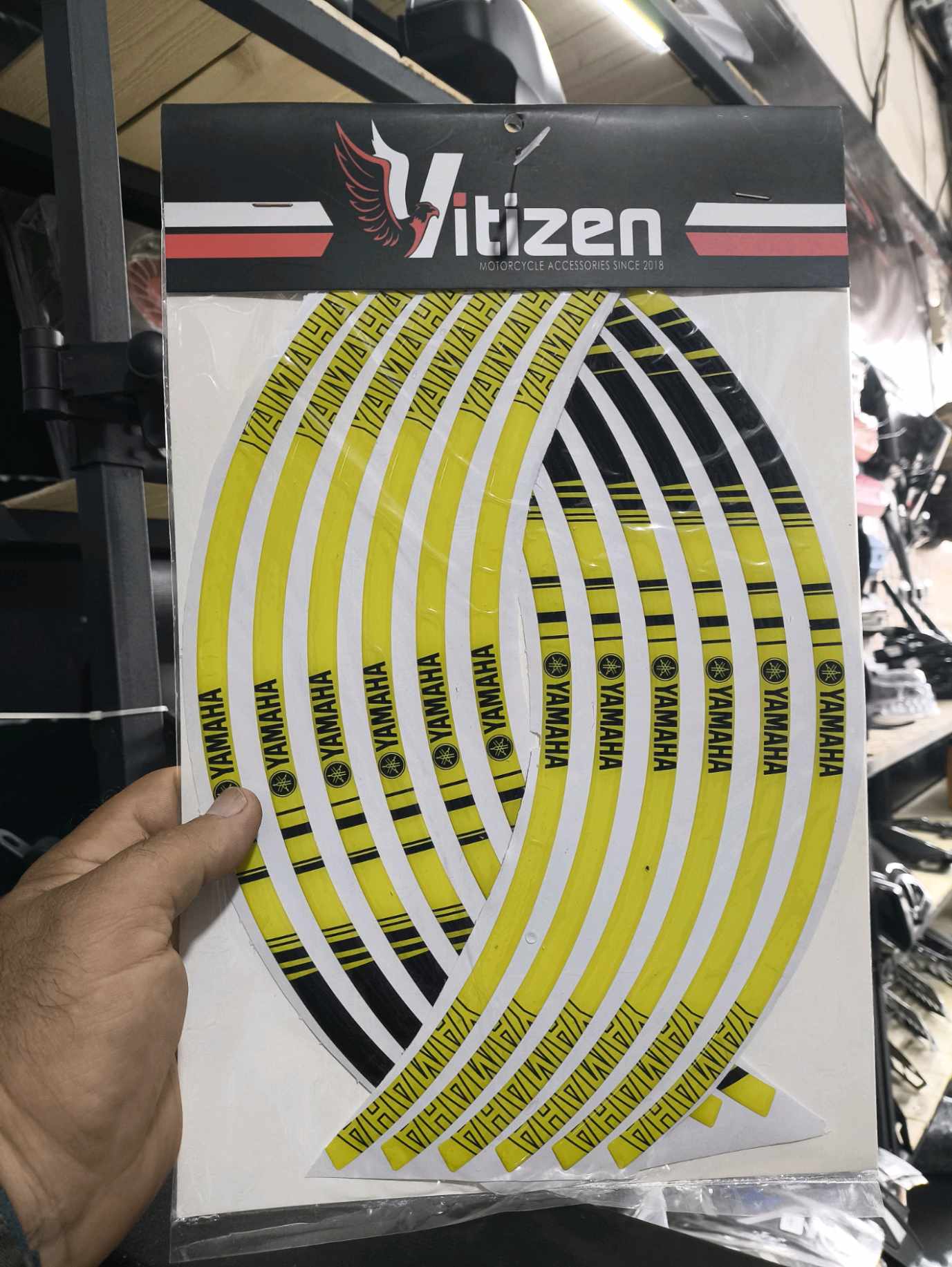 شبرنگ ژلهای دور رینگ موتورسیکلت YAMAHA (زرد)جدید