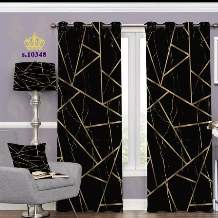 پرده پذیرایی دو قواره طرح فانتزی کد S10348جدید