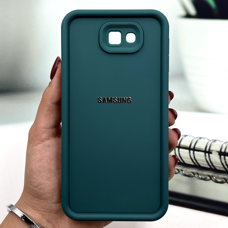 قاب گوشی Galaxy J7 Prime سامسونگ Armor Case ضد ضربه سیلیکونی لوگو دار Silver سولید محافظ لنز دار برجسته سبز کد 765908