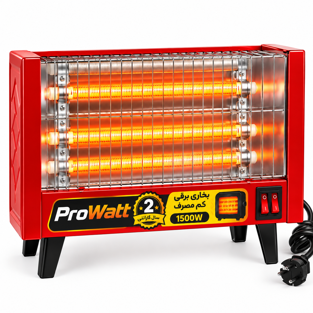 بخاری برقی پرووات 3شعله کم مصرف سری جدید 1500W 