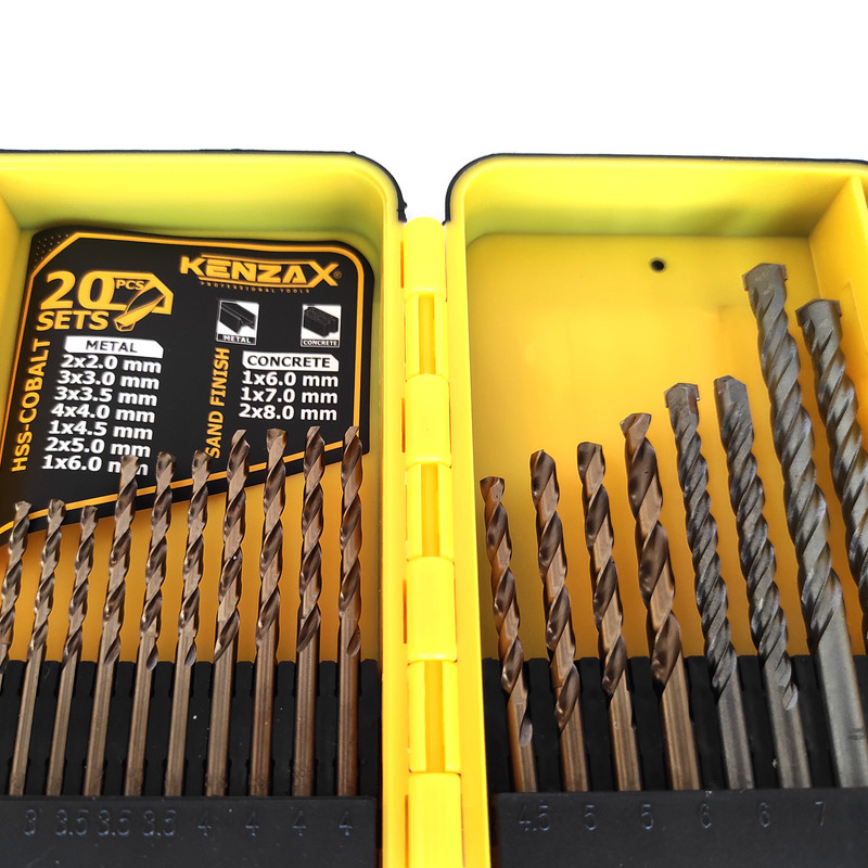مته فلز و الماسه کنزاکس مدل KDB-120 مجموعه 20 عددیجدید