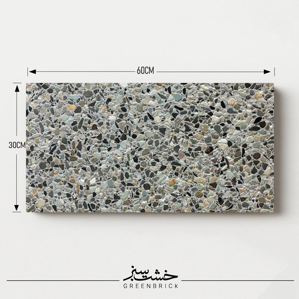 واش بتن طرح سنگ رودخانه ای (دیمن) سایز 30×60 سانتیمتر
