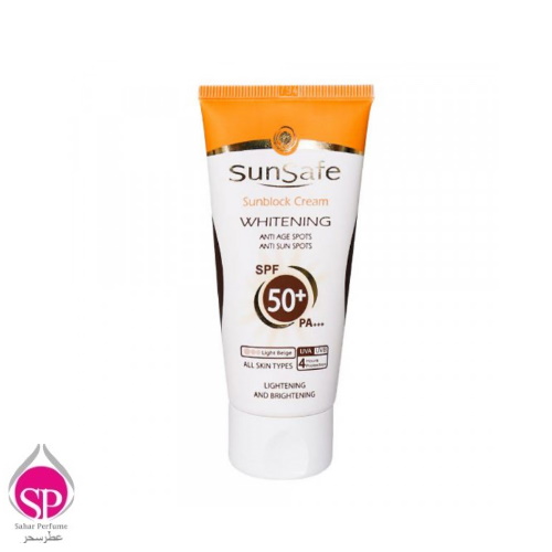 ضد آفتاب روشن کننده بژ روشن انواع پوست SPF50 سان سیف