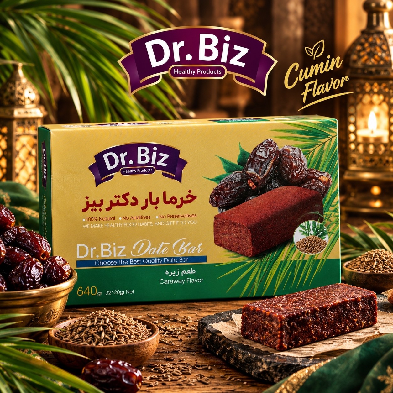 خرما بار رژیمی با طعم زیره