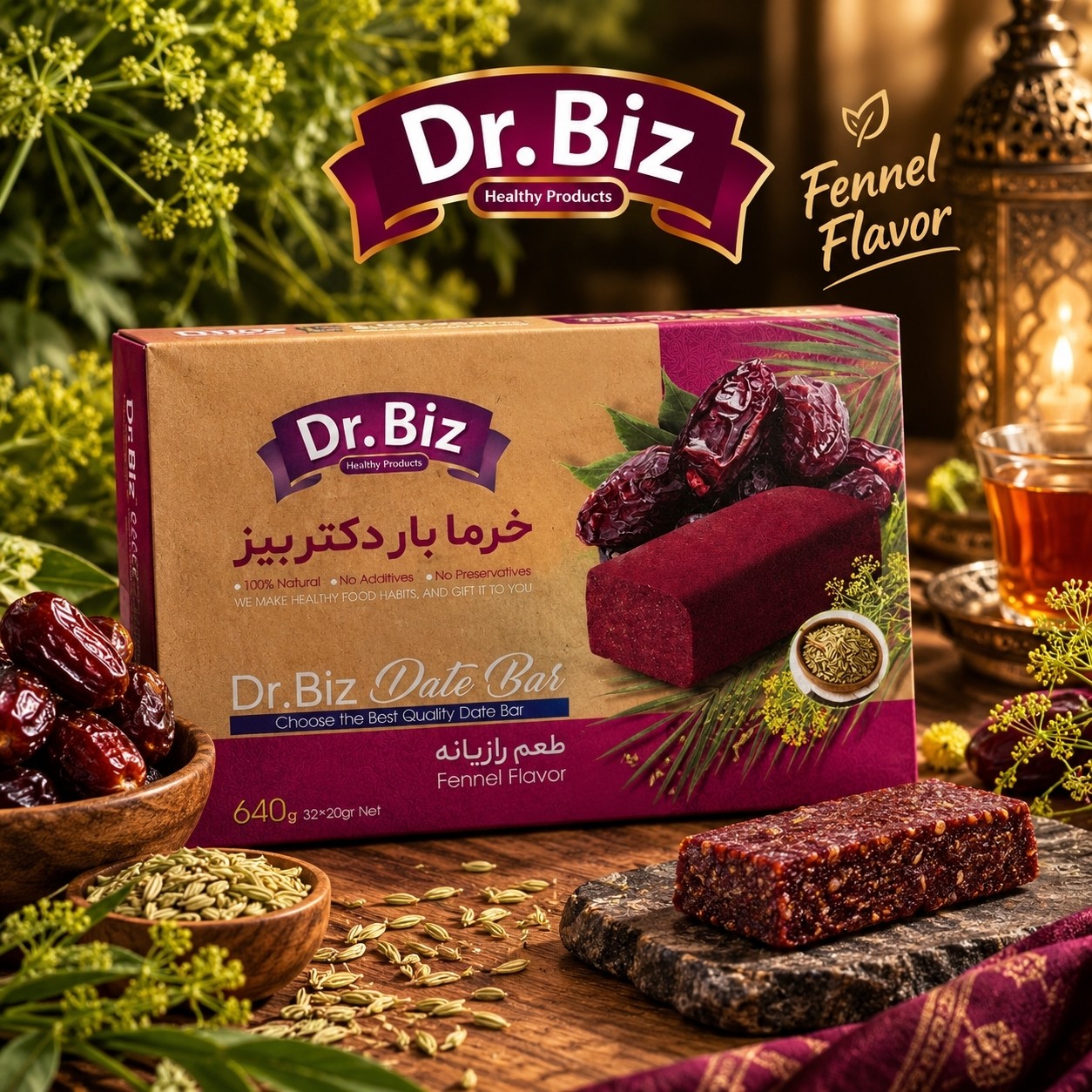 خرما بار تقویتی با طعم رازیانه