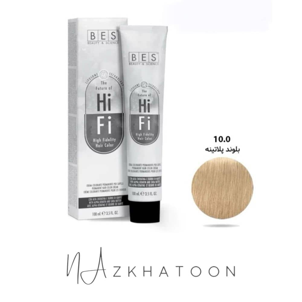 رنگ موی 100 میل بس BES سری NATURAL شماره 10/0 بلوند پلاتینه