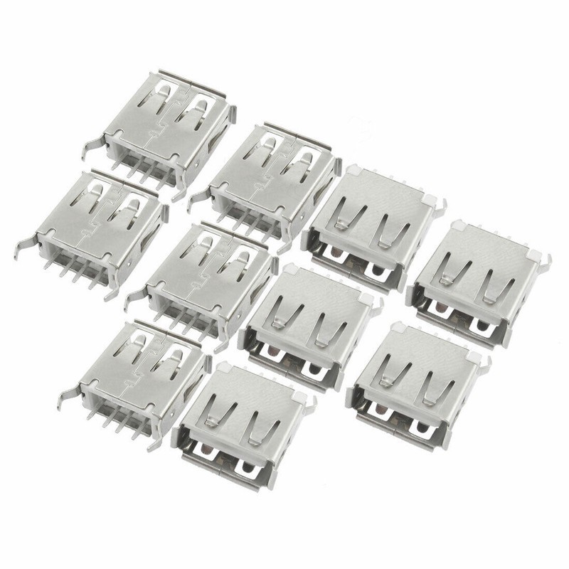 کانکتور مادگی USB-A مدل 4Pin-180Deg.Cur بسته ده عددیجدید