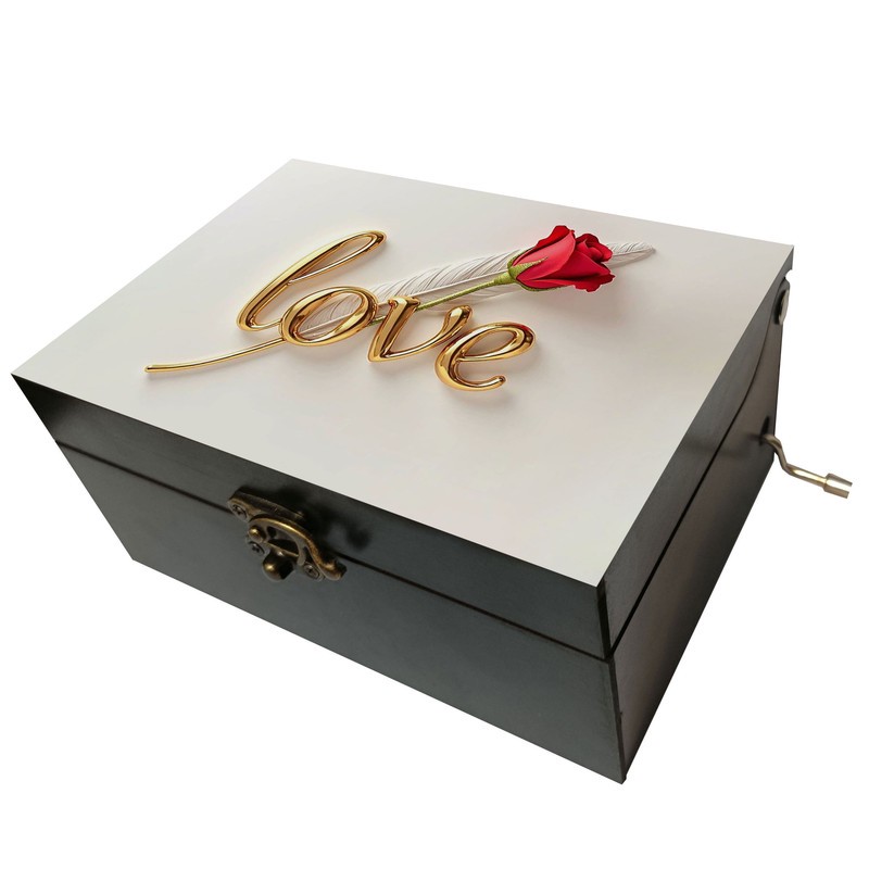 جعبه موزیکال مدل هندلی طرح love عشق گل کد 2026مدل 1