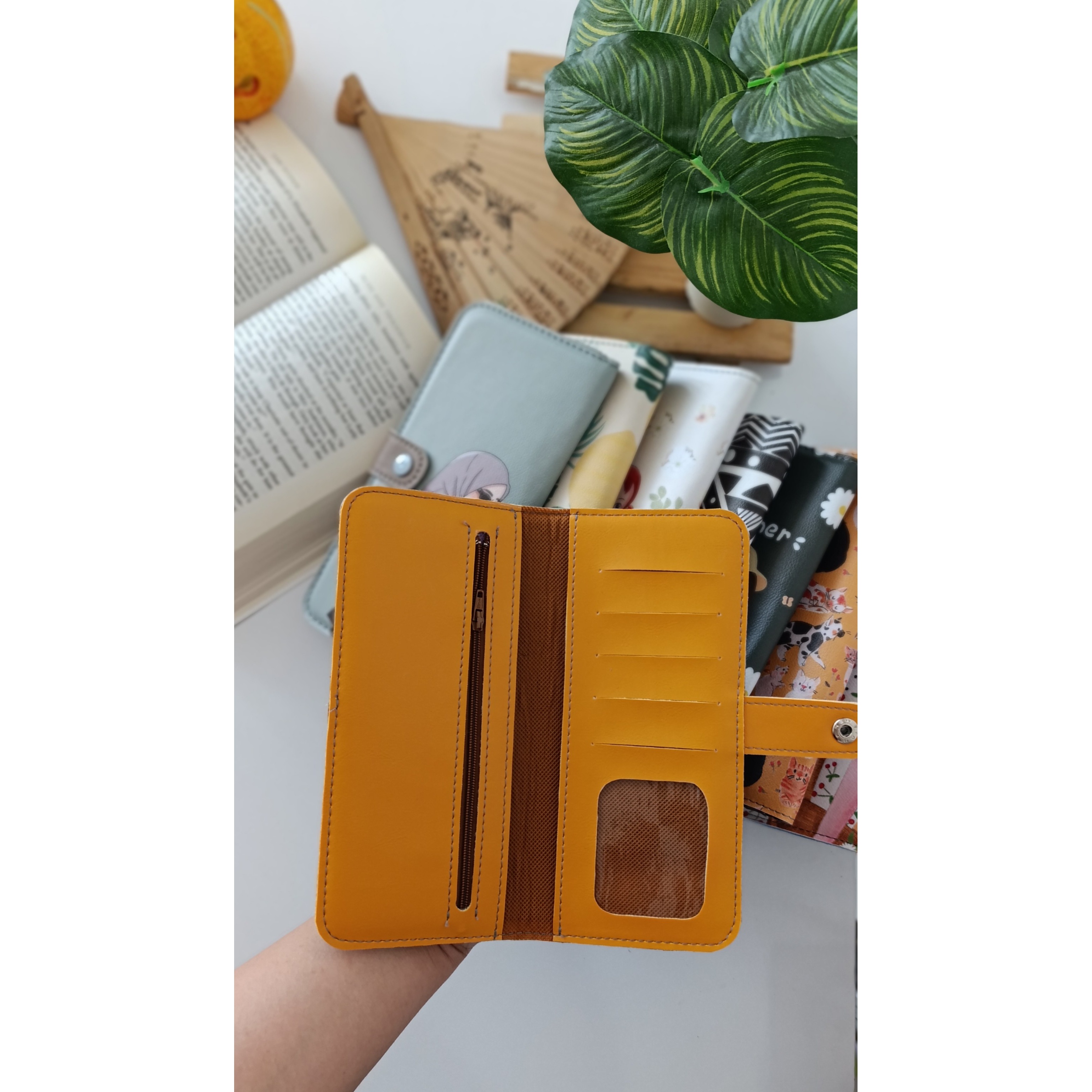 کیف پول پالتویی کتی زنانه فانتزی جای عکس جاکارتی