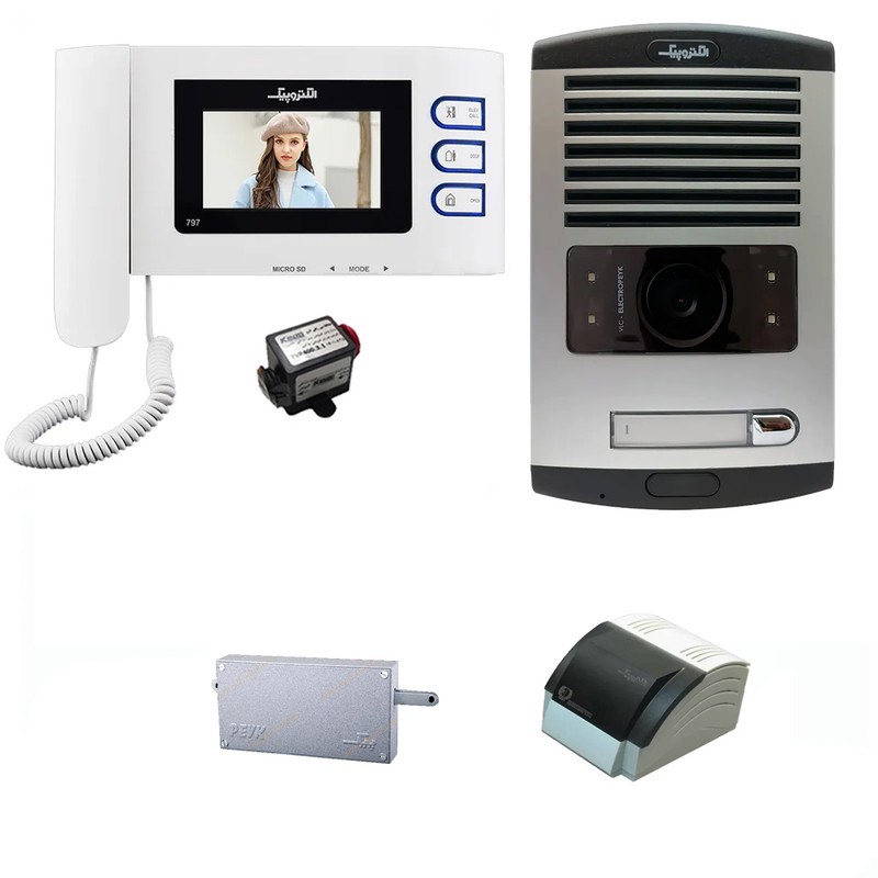 مجموعه دربازکن تصویری الکتروپیک مدل 797- 1086 به همراه محافظ ولتاژ مانیتور