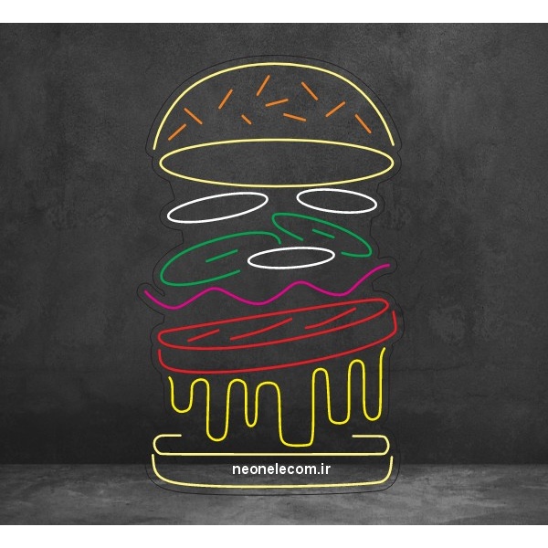 تابلو نئون همبرگر (Burger) کد 89 با آداپتورجدید