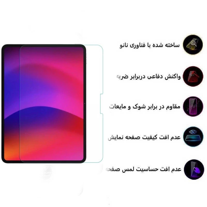 محافظ صفحه نمایش بوف مدل 5D مناسب برای تبلت اپل iPad Air 13 2025 iPad Air 13 2024 iPad Pro 13 2024 اصلجدید
