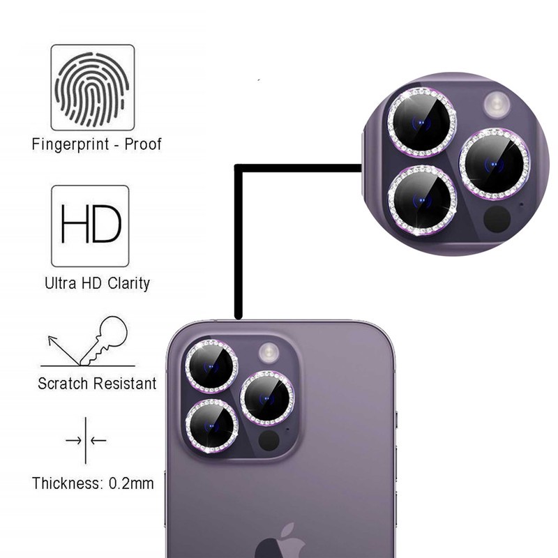 محافظ لنز دوربین بوف مدل Diamond-Luxury مناسب برای گوشی موبایل اپل iphone 14 Pro Max 14 Pro اصلجدید