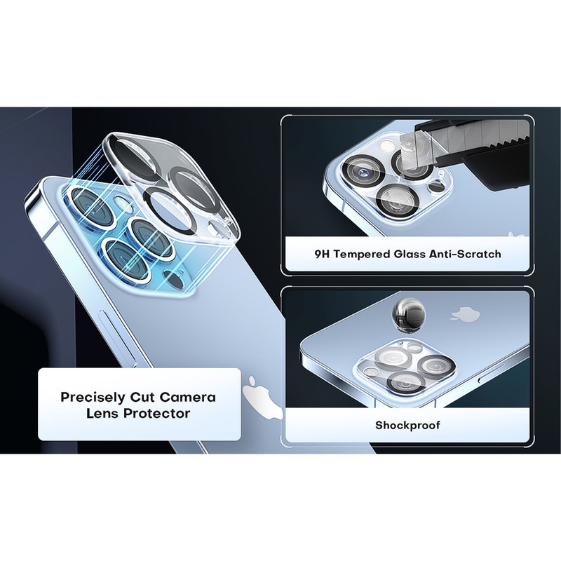 محافظ لنز دوربین بوف مدل 3D Clear مناسب برای گوشی موبایل اپل Iphone 13 Pro Max 13 Pro اصلجدید