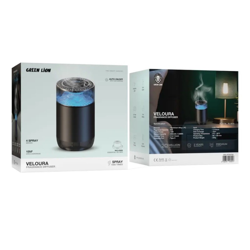 خوشبوکننده هوا گرین لاین مدل Green Lion Veloura Fragrance Diffuser GNVLRFRDFBK رایحه دلخواه بدون اسانس حجم 200 میلی لیترجدید