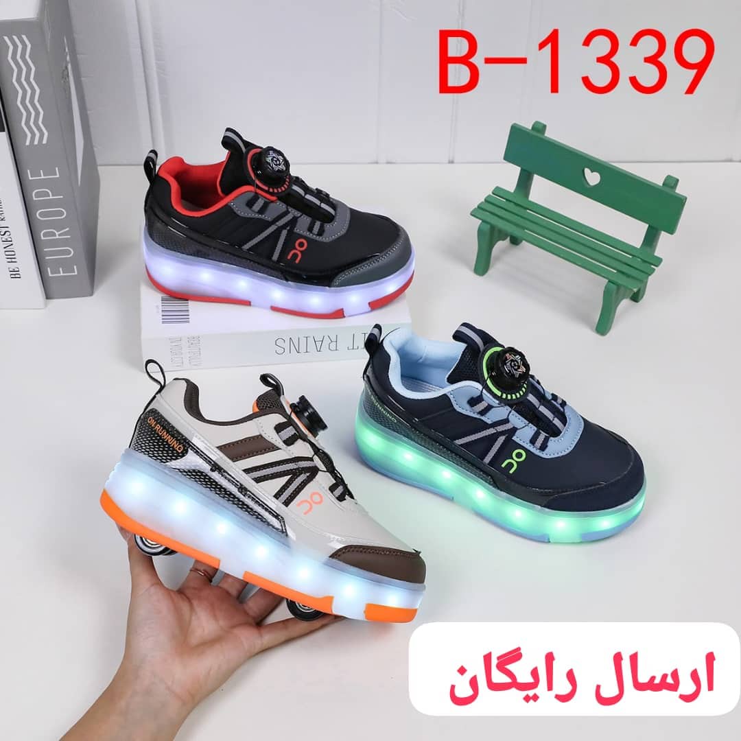 کفش اسکیتی چراغدار دو حالته کد 1339جدید