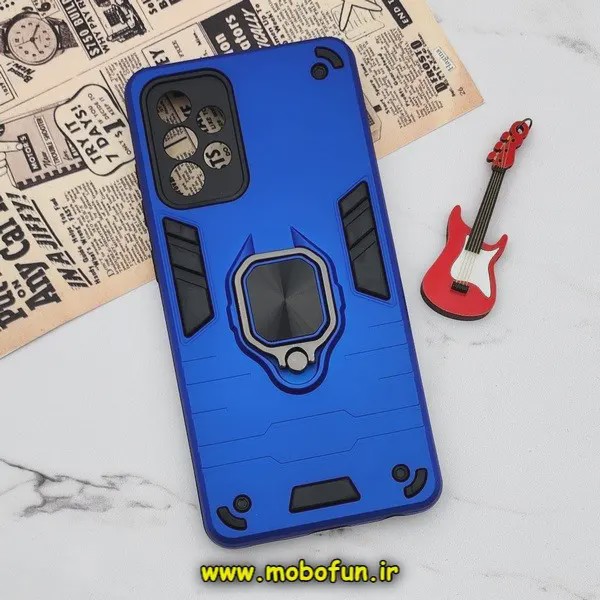 قاب گوشی Galaxy A72 4G - Galaxy A72 5G سامسونگ طرح ضد ضربه بتمن دیفندر هولدر دار محافظ لنز دار آبی کاربنی کد E24-176362