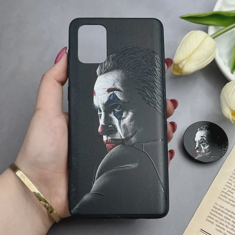 قاب گوشی Galaxy A71 سامسونگ فانتزی سوزنی برجسته طرح جوکر پاپ سوکت دار کد E24-128616