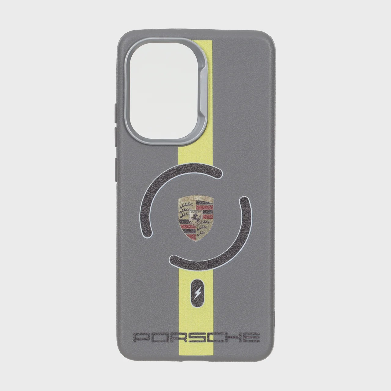 قاب گوشی Poco X7 Pro شیائومی لدر دیزاین SOFT Lether Design سیلیکونی طرح مگ سیف خاکستری کد E42-99156