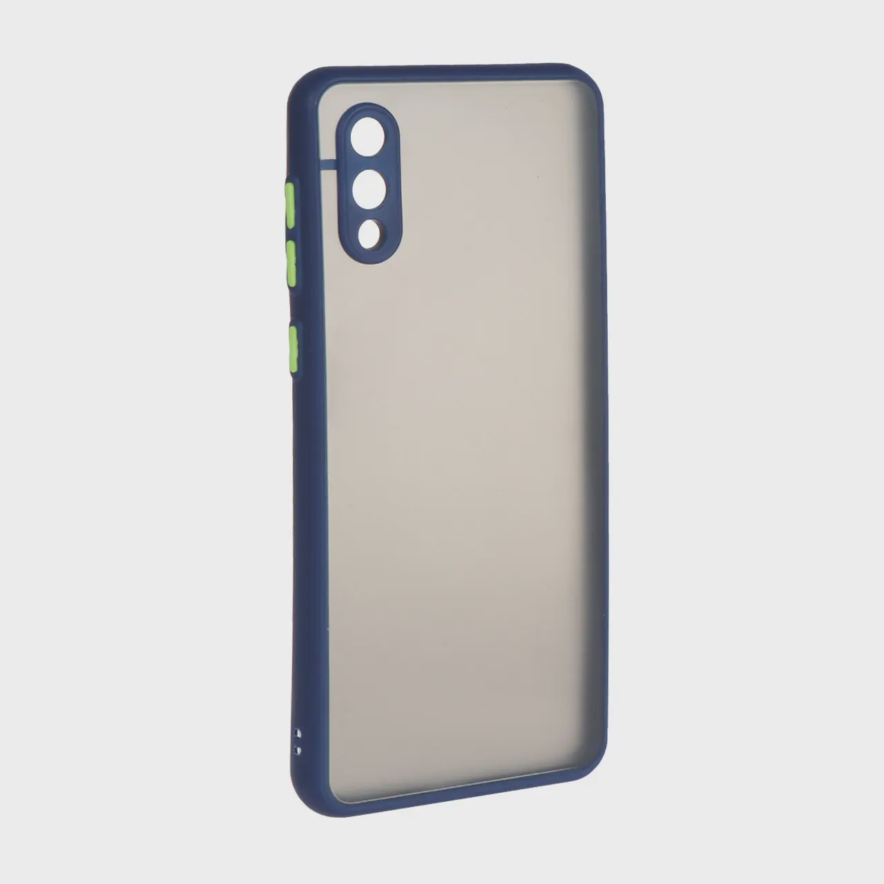 قاب گوشی Galaxy A02 - A022 سامسونگ طرح پشت مات محافظ لنز دار دور سیلیکونی سرمه ای کد E24-98807