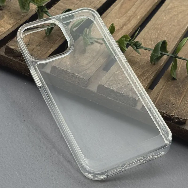 قاب گوشی iPhone 13 Mini آیفون شفاف Armor پشت طلقی شیشه ای با فریم TPU و دکمه کرومی کد E41-1004387جدید