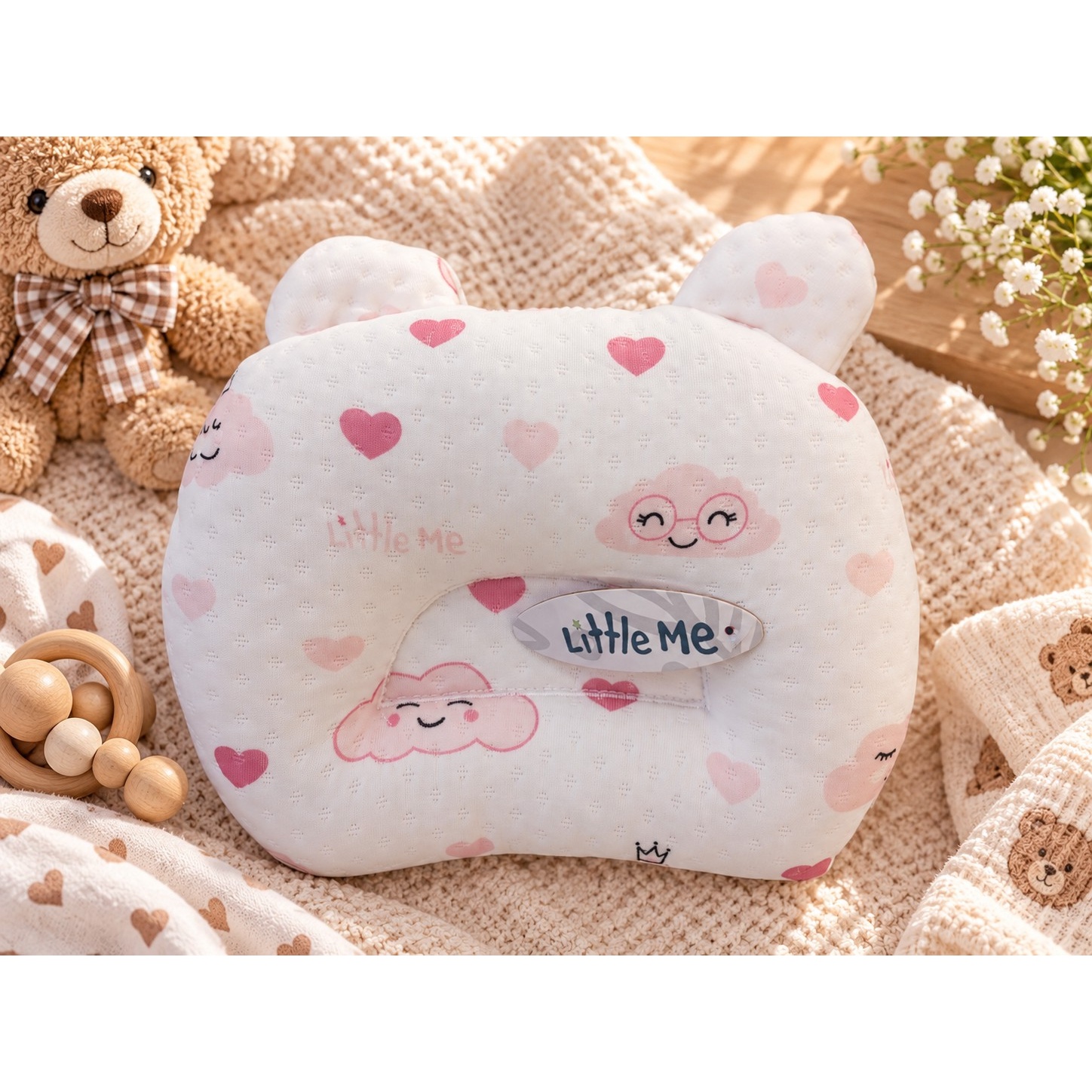 بالش فرم دهی سر طرح ابر و قلب برند Little meجدید